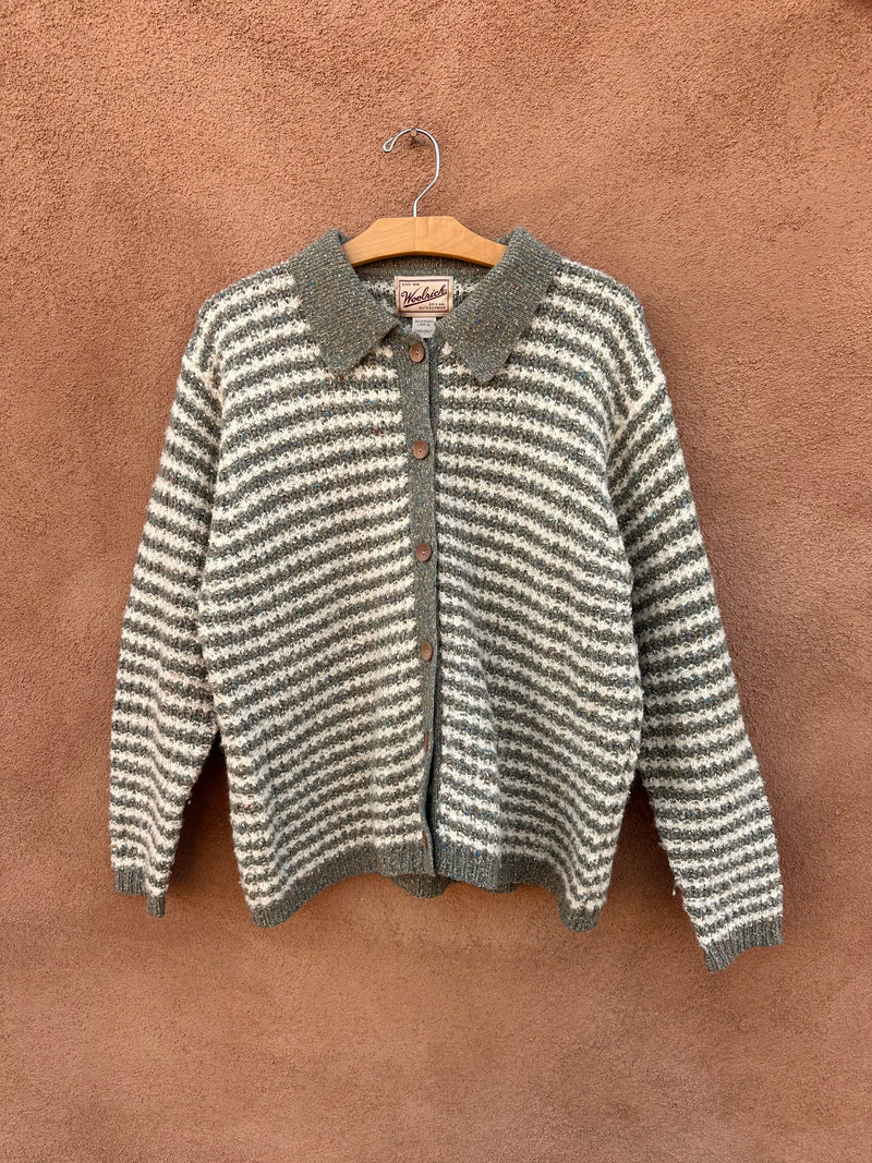 Striped Wool Blend Woolrich Cardigan