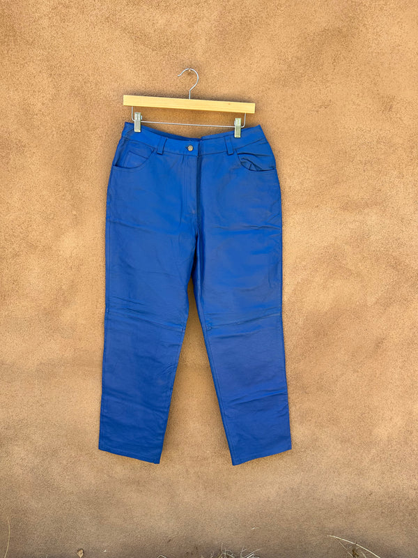 Blue Metrostyle Leather Pants - 12P - W: 31/32