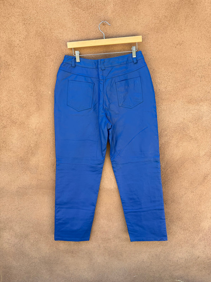 Blue Metrostyle Leather Pants - 12P - W: 31/32