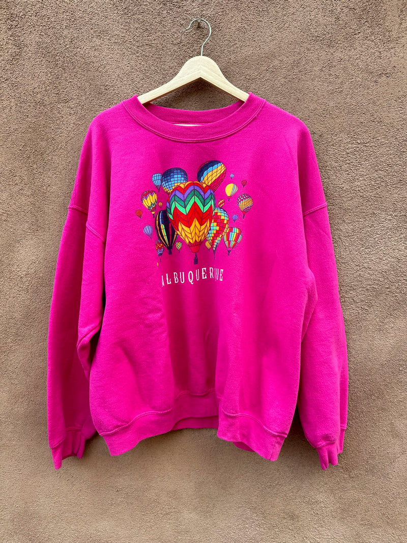 Pink Albuquerque, New Mexico Hot Air Balloon Sweatshirt