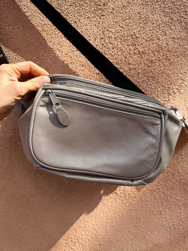 Taupe Leather Fanny Pack