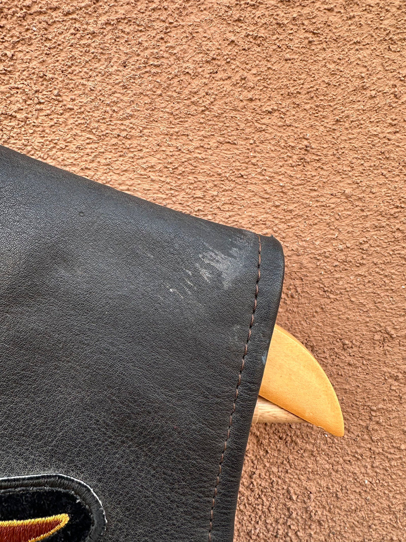 Leather Headquarters Harley Patch Leather Vest with Buffalo Nickel Buttons