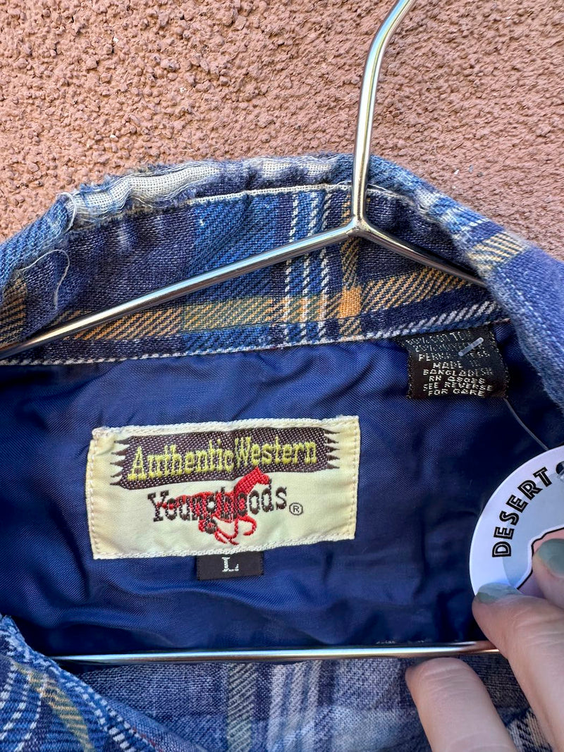 Authentic Western Youngbloods Pearl Snap Flannel Shirt