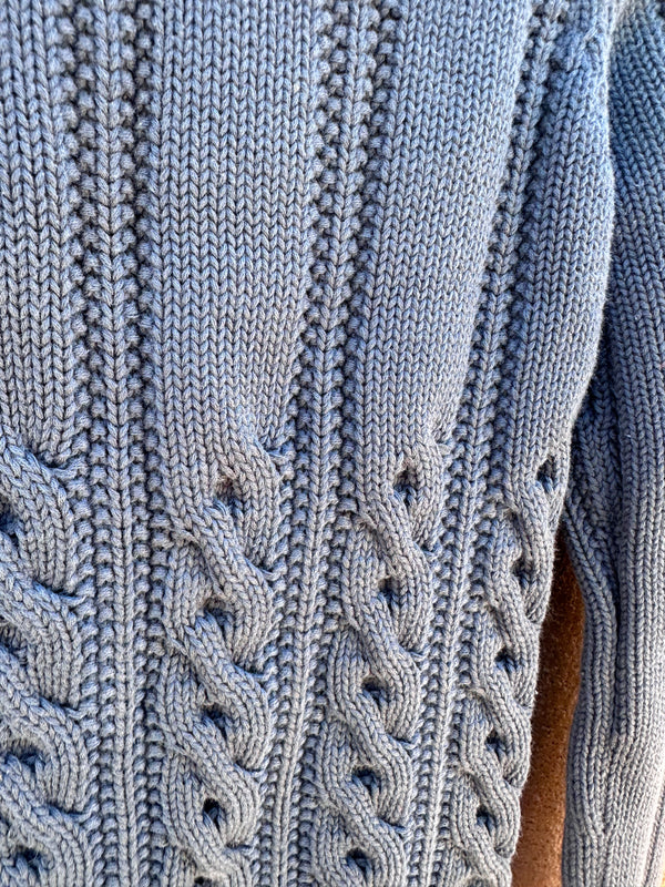 Blue Pendleton Cotton Sweater - Small