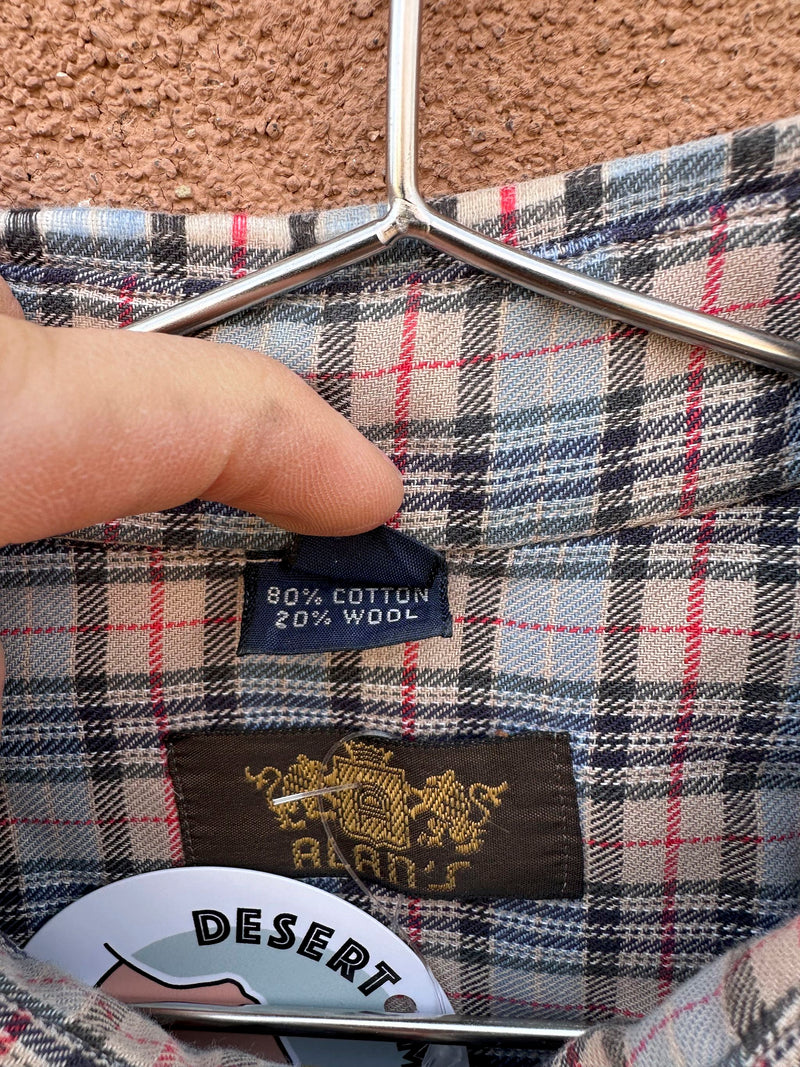 1980's Alan's Plaid Shirt Cotton/Wool Blend