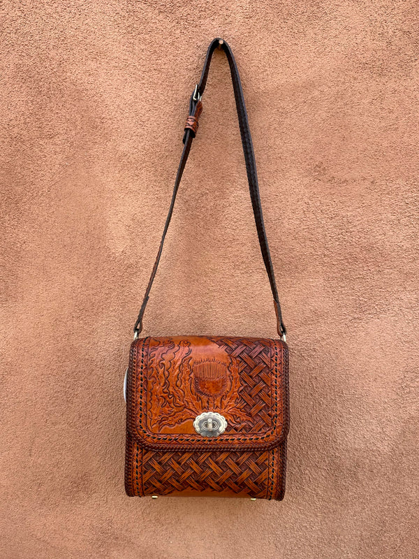 1970's Tooled & Embossed Leather Purse with Thistle