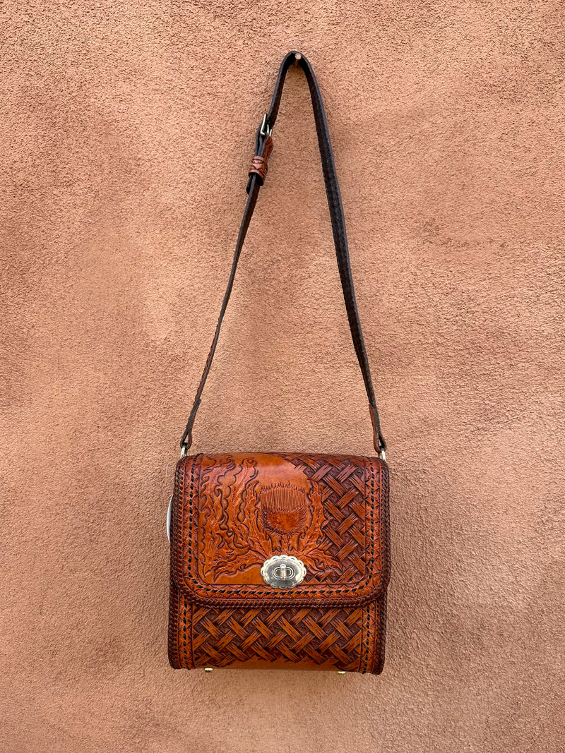 1970's Tooled & Embossed Leather Purse with Thistle