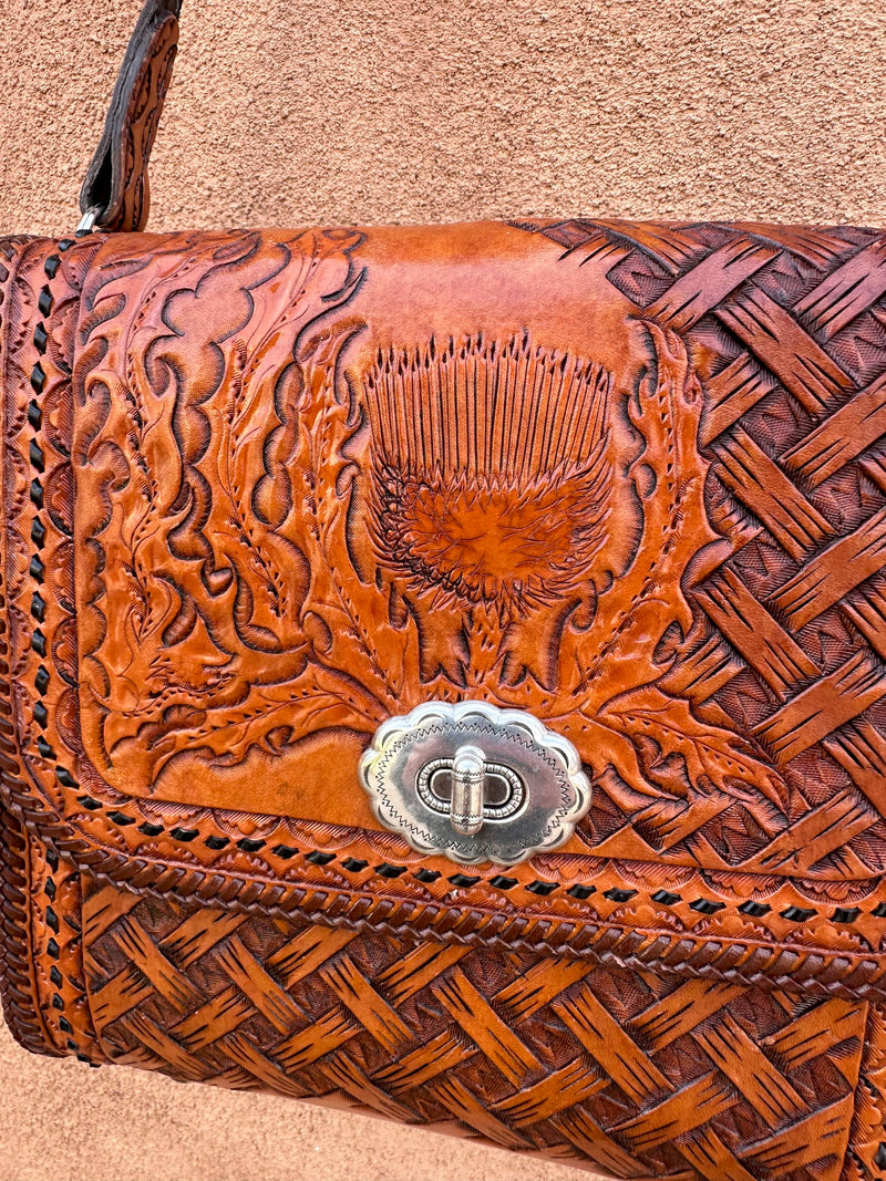 1970's Tooled & Embossed Leather Purse with Thistle