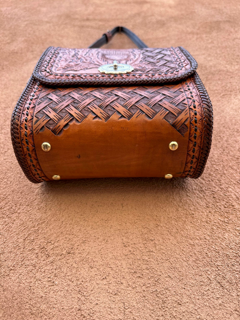 1970's Tooled & Embossed Leather Purse with Thistle