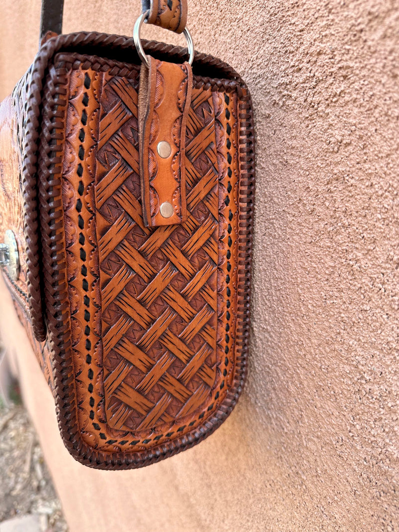 1970's Tooled & Embossed Leather Purse with Thistle