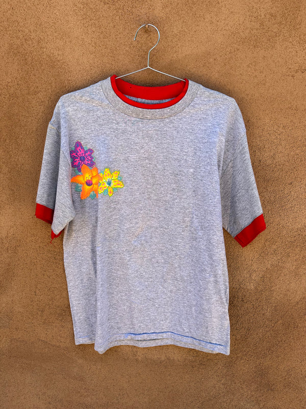 Heather Gray Hibiscus T-shirt - as is