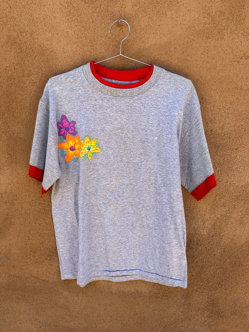 Heather Gray Hibiscus T-shirt - as is