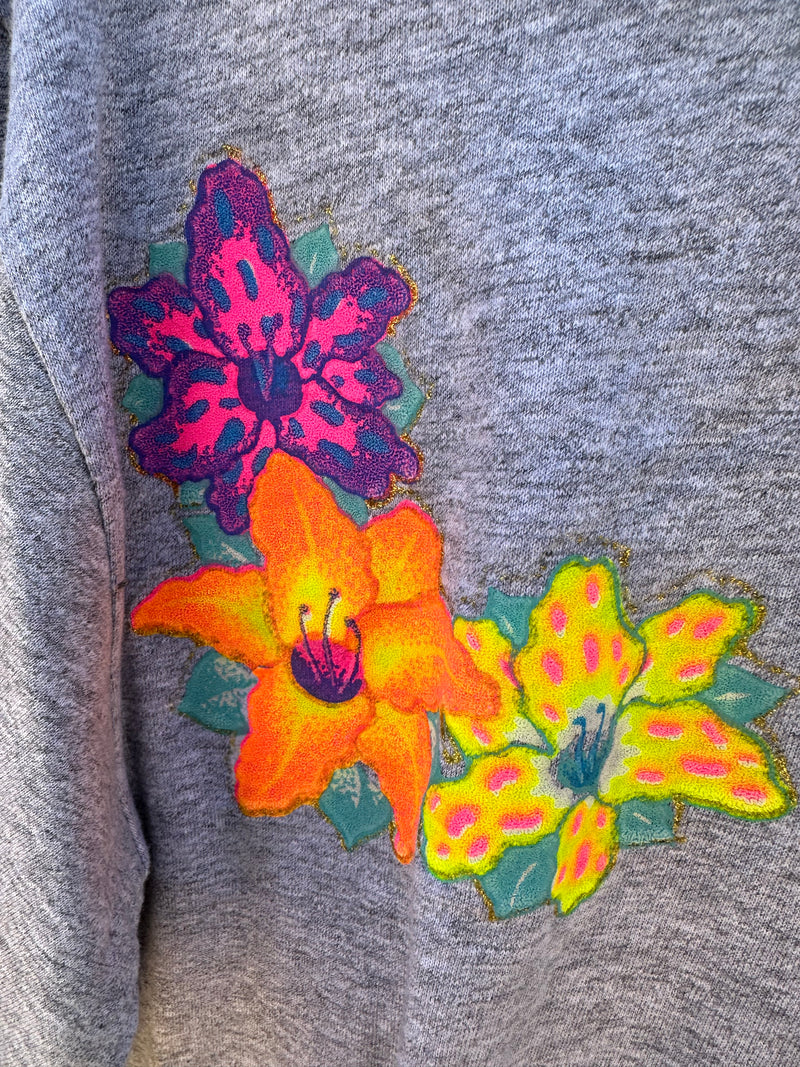 Heather Gray Hibiscus T-shirt - as is