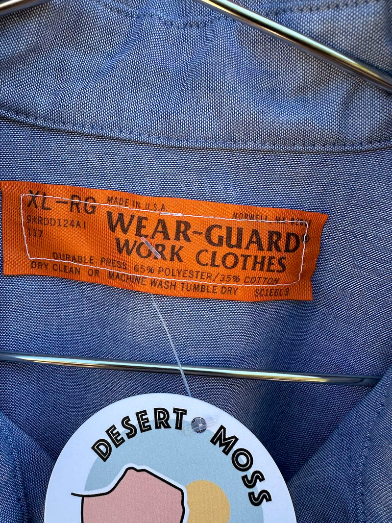 Wear-Guard Work Clothes Blue Button Snap Shirt