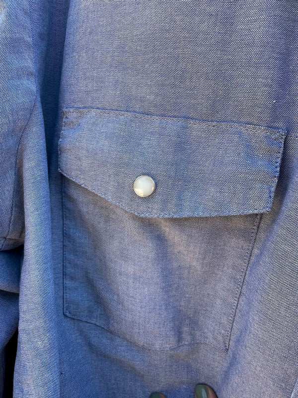 Wear-Guard Work Clothes Blue Button Snap Shirt