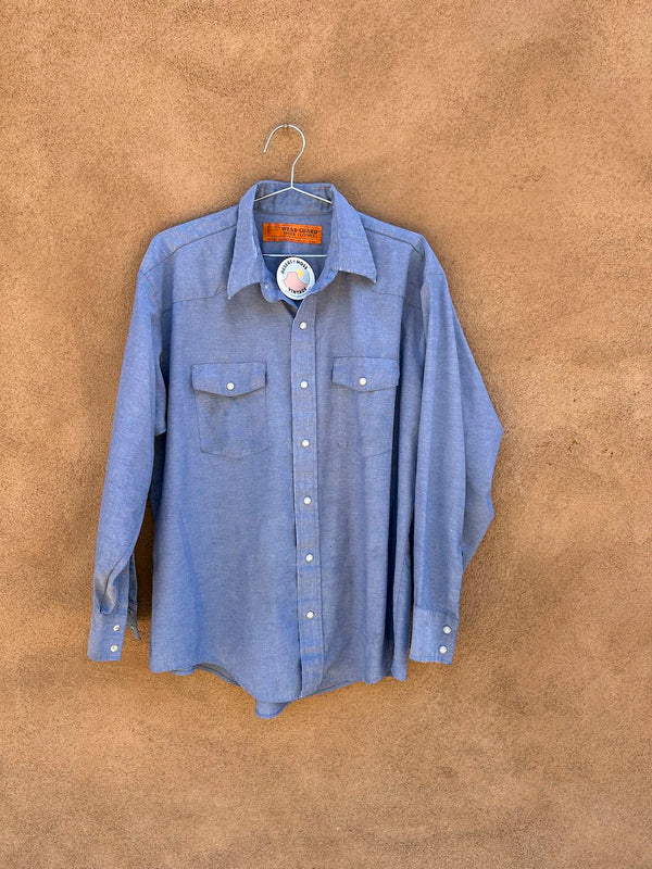 Wear-Guard Work Clothes Blue Button Snap Shirt
