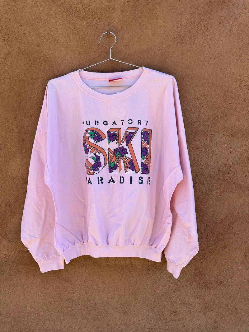 1987 Long Sleeve Pink Ski Purgatory Tee