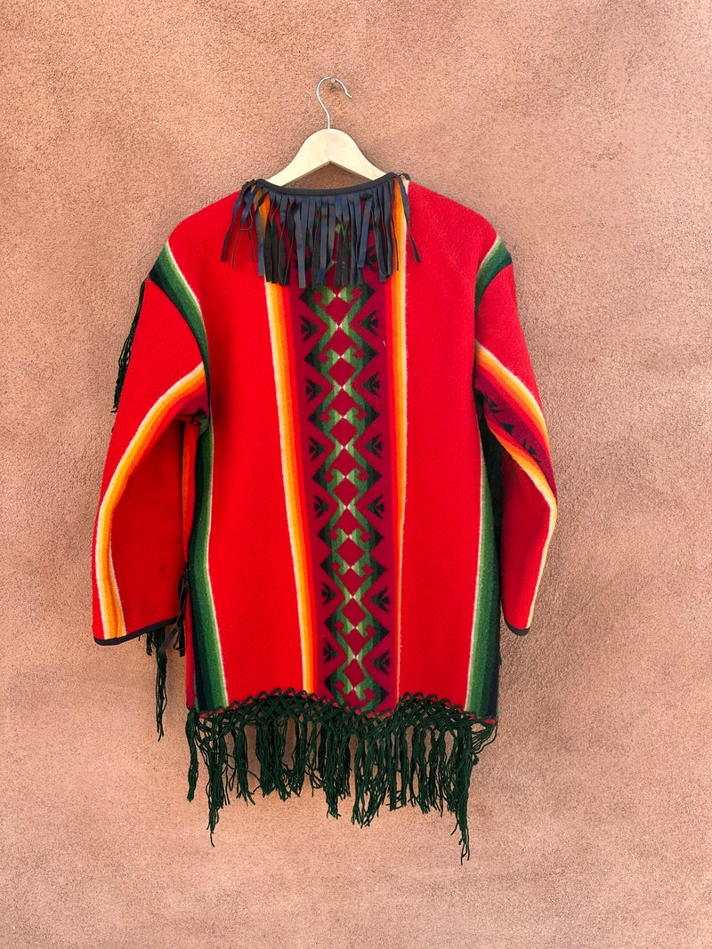 Handmade Pendleton Jacket with Fringe Pockets & Arrowheads