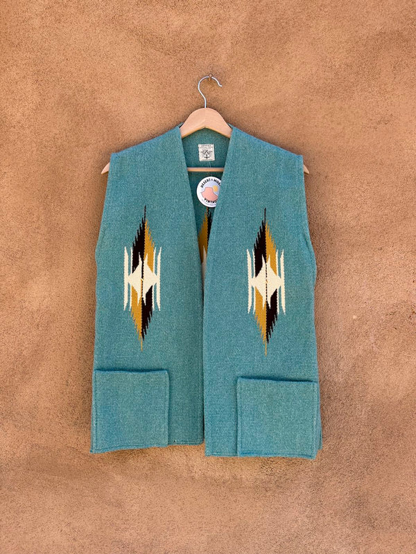 1960's Ortegas Weaving Shop Turquoise Vest