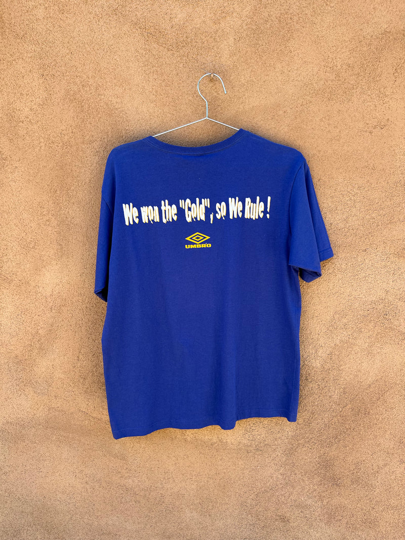 90's Umbro Deadstock "In Women's Soccer We Play By the Golden Rule" T-shirt