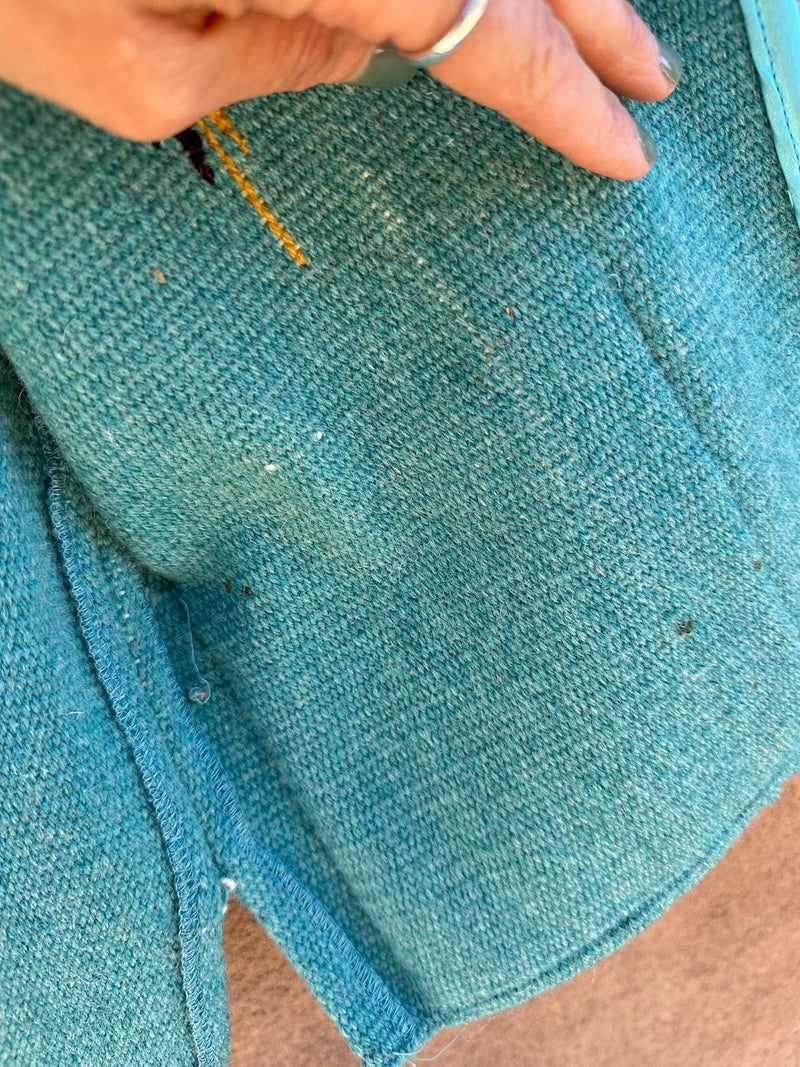 1960's Ortegas Weaving Shop Turquoise Vest