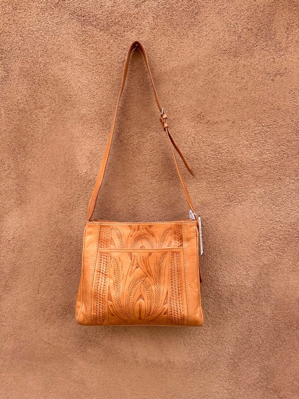 1990's Carlucci Multipocket Tooled Leather Purse - Deadstock