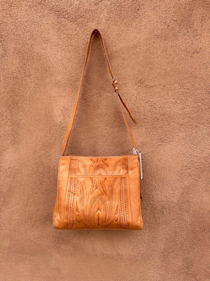 1990's Carlucci Multipocket Tooled Leather Purse - Deadstock