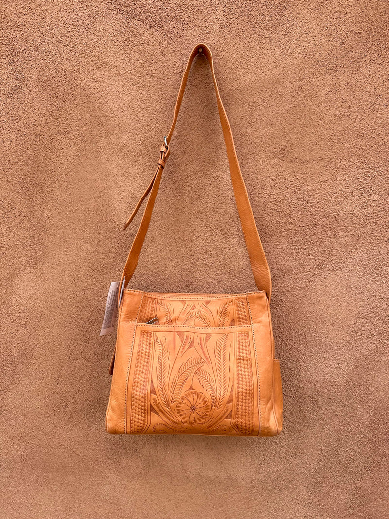 1990's Carlucci Multipocket Tooled Leather Purse - Deadstock
