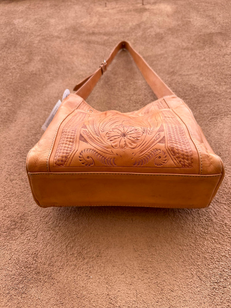 1990's Carlucci Multipocket Tooled Leather Purse - Deadstock