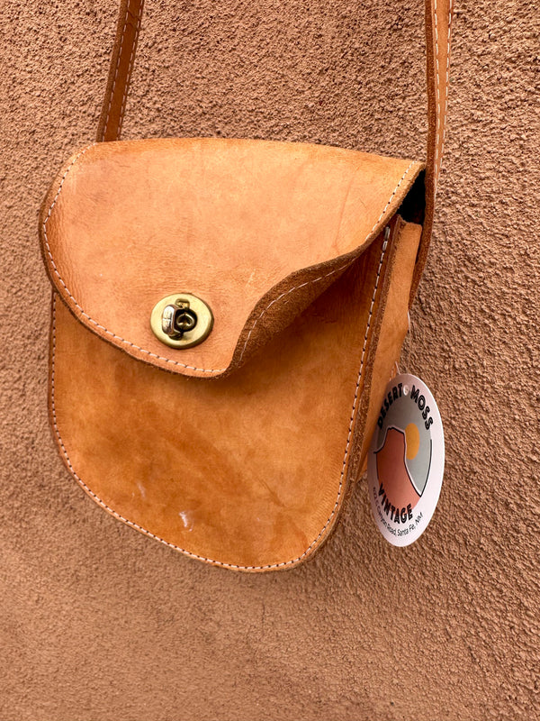 Small Brown Leather Crossbody Saddlebag