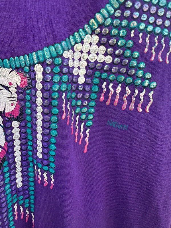 Native Indian Southwest Style Purple T-shirt