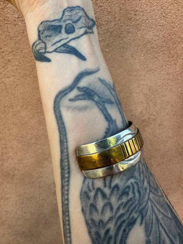 Sterling Brass Cuff with Bears