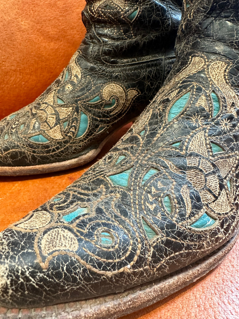 Corral Cowboy Boots with Beautiful Inlay - Women's 11