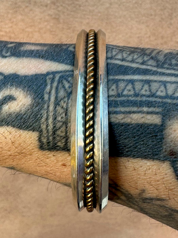 Sterling and Copper Cord Cuff