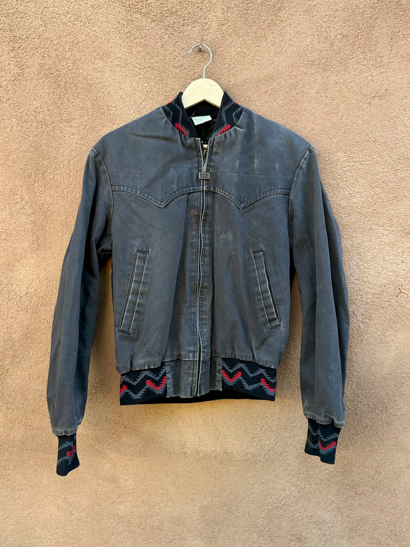 Walls Canvas Bomber with Southwestern Details - as is