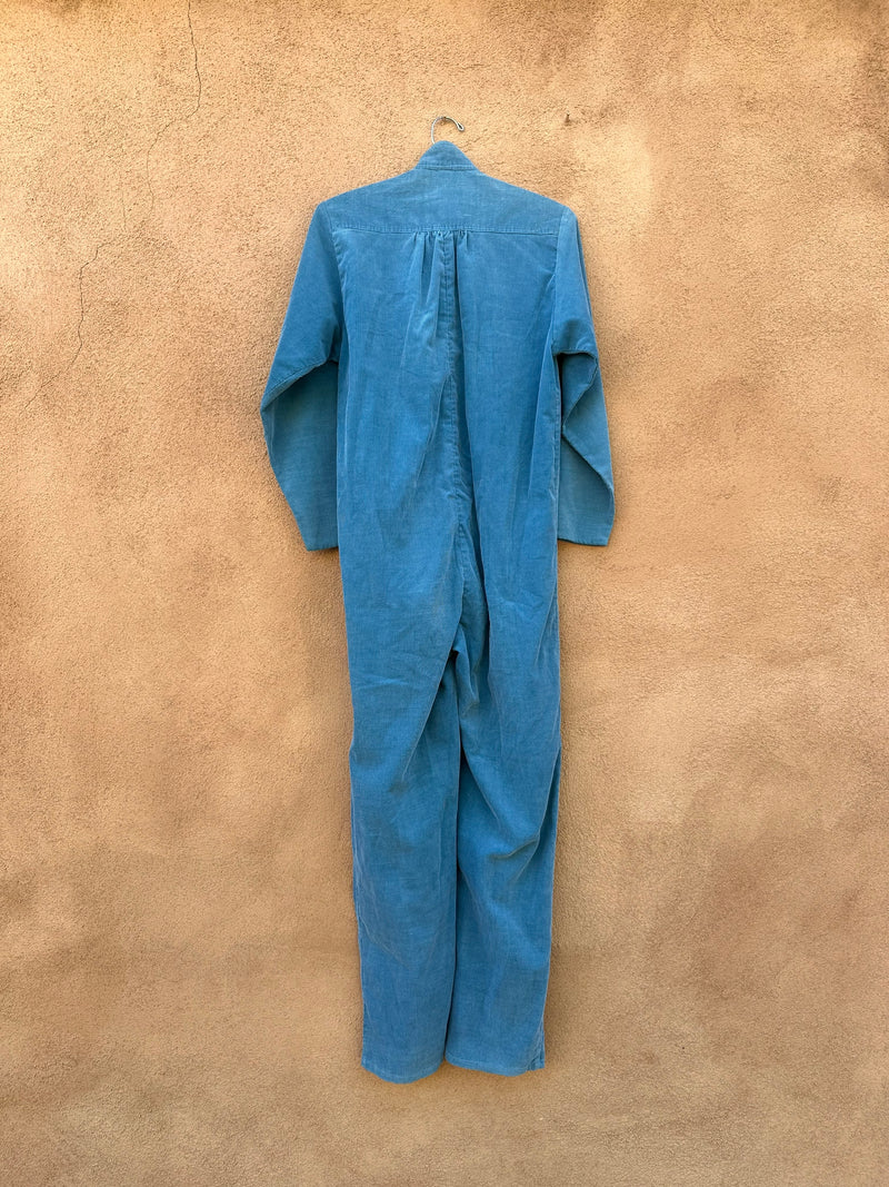 Blue Corduroy Coveralls by Wrangler - 1970's