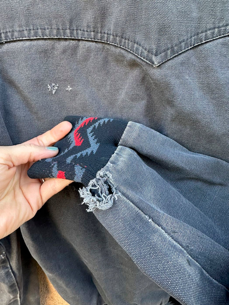 Walls Canvas Bomber with Southwestern Details - as is