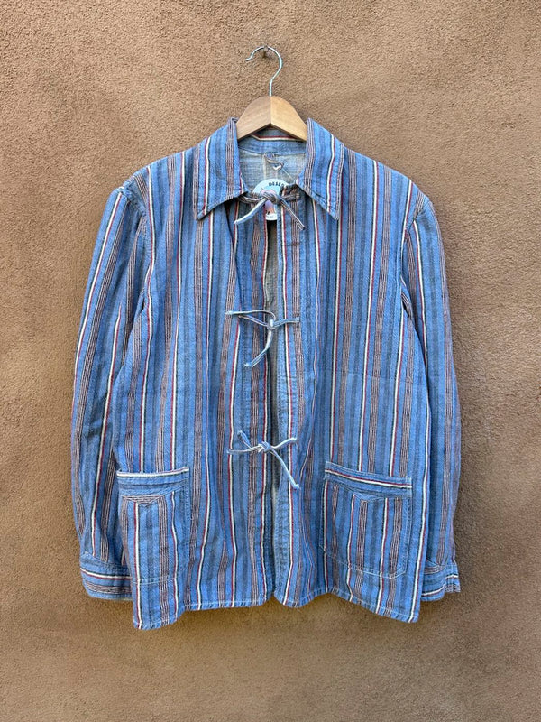 Striped Selvedge Cotton 1950's Bulgarian Military Work Jacket