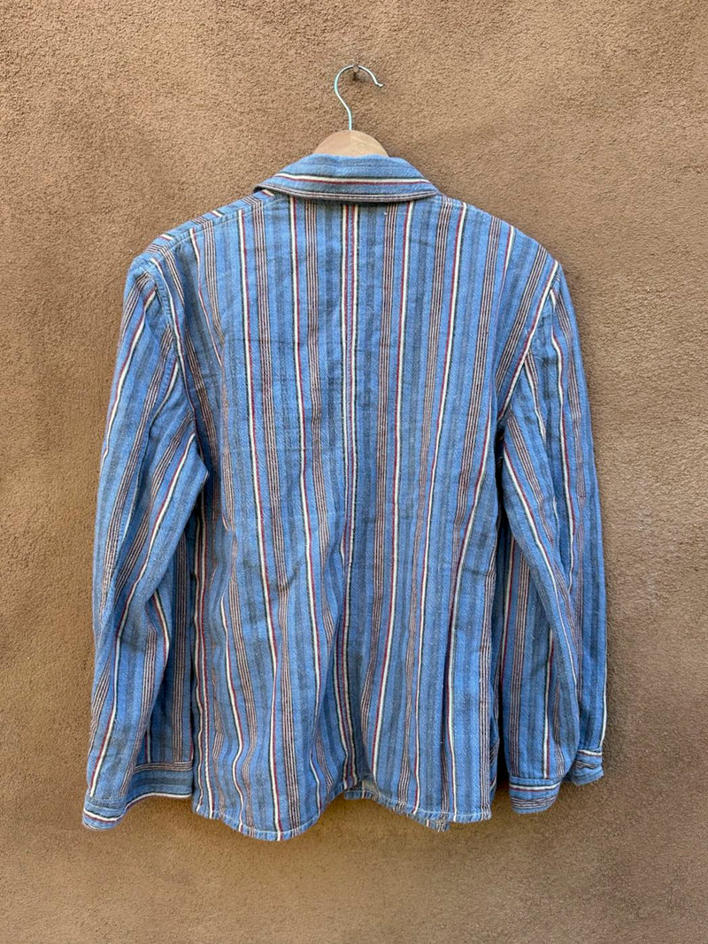 Striped Selvedge Cotton 1950's Bulgarian Military Work Jacket