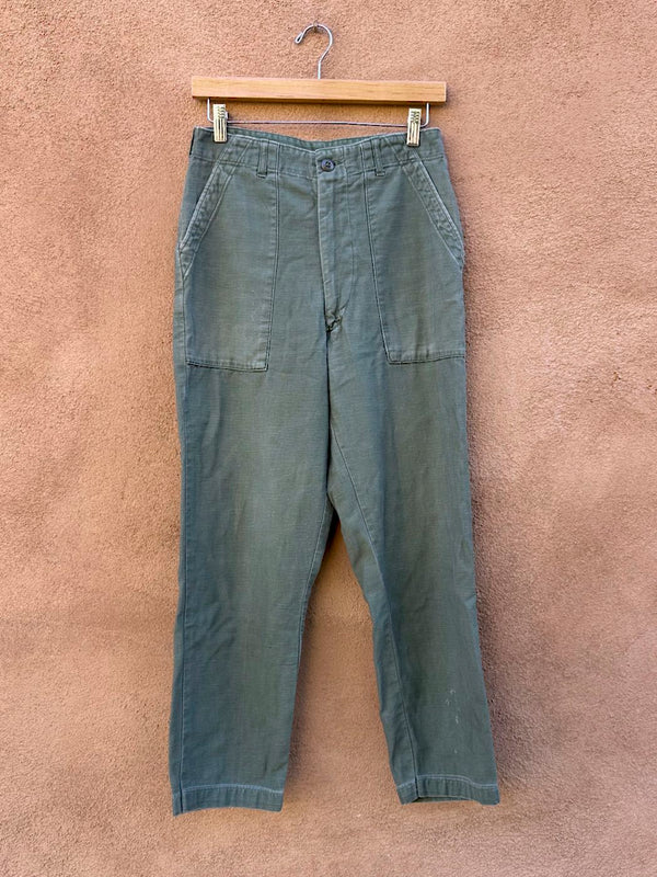 Drab Green Military Issue Cotton Trousers Vietnam Era, Cotton Sateen