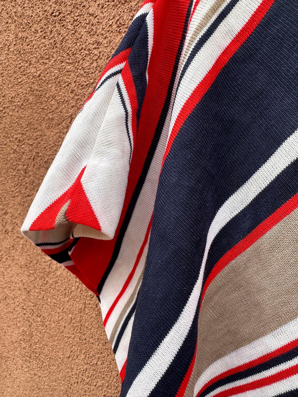 1970's You & I Striped Wide Neck Blouse