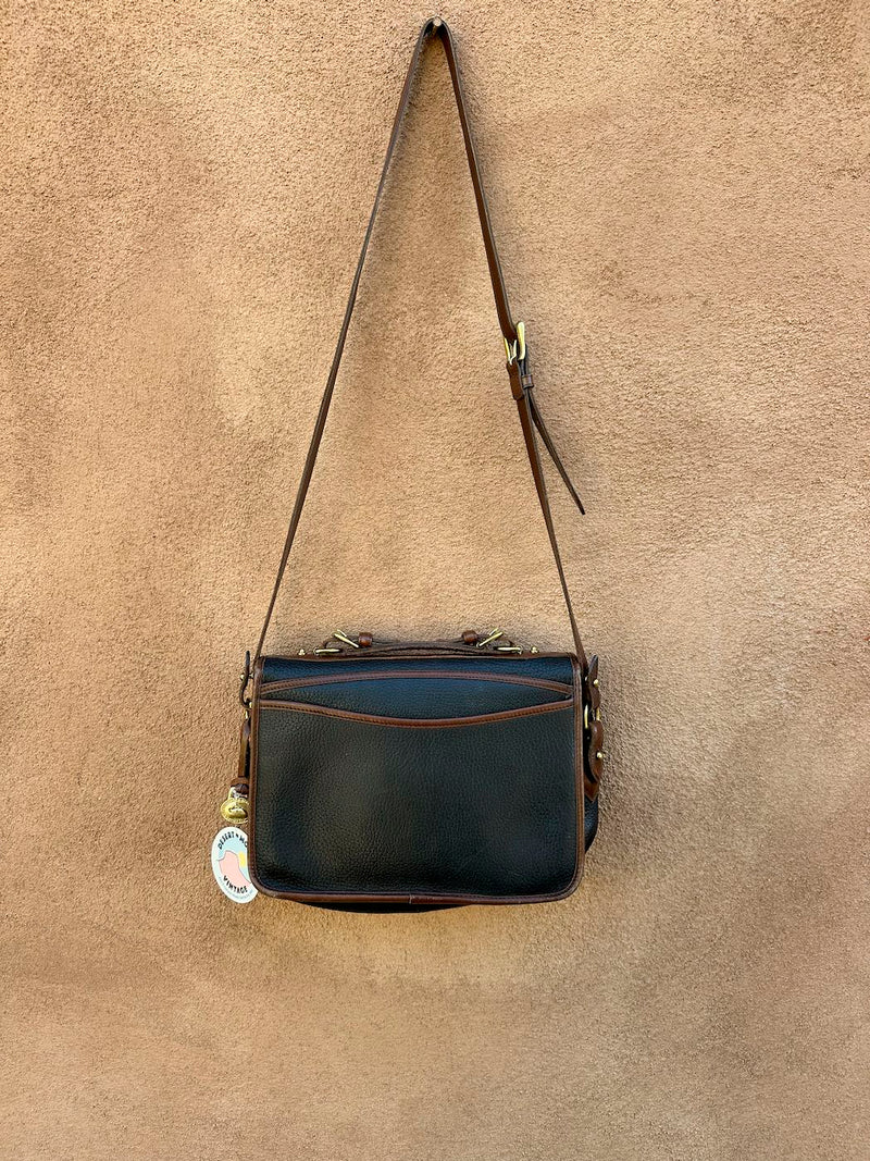 Black & Brown Pebble Grain Dooney and Bourke Crossbody Bag with Handle