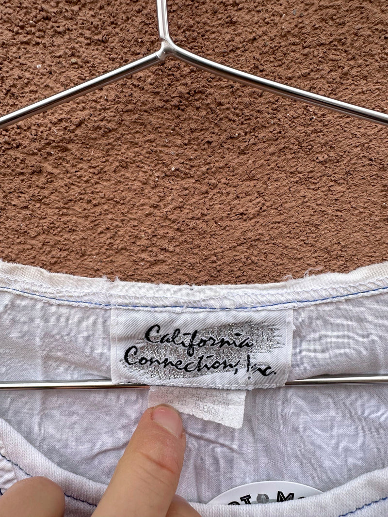 California Connection Inc. Patchwork 1980's 3/4 Sleeve Shirt