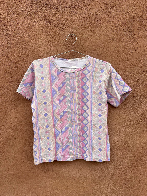 1980's Batik Pastel Blouse