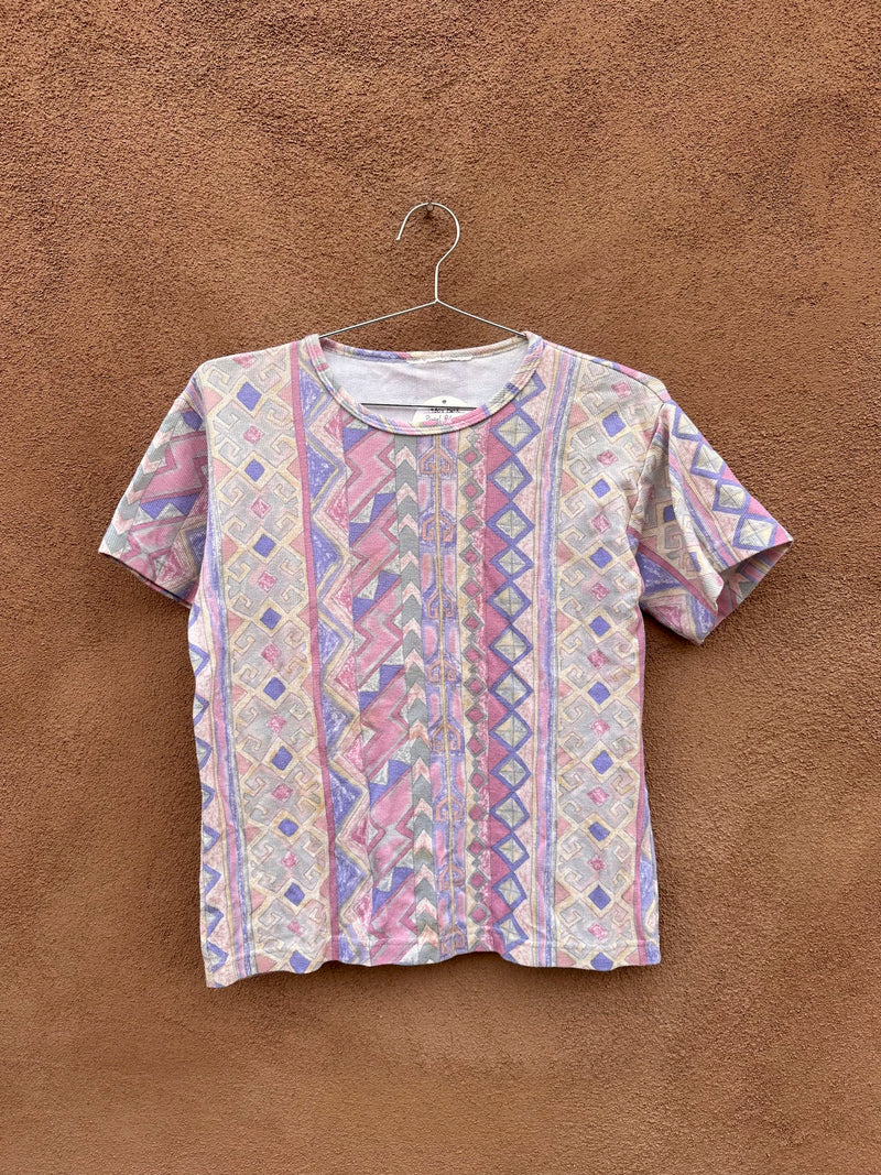 1980's Batik Pastel Blouse