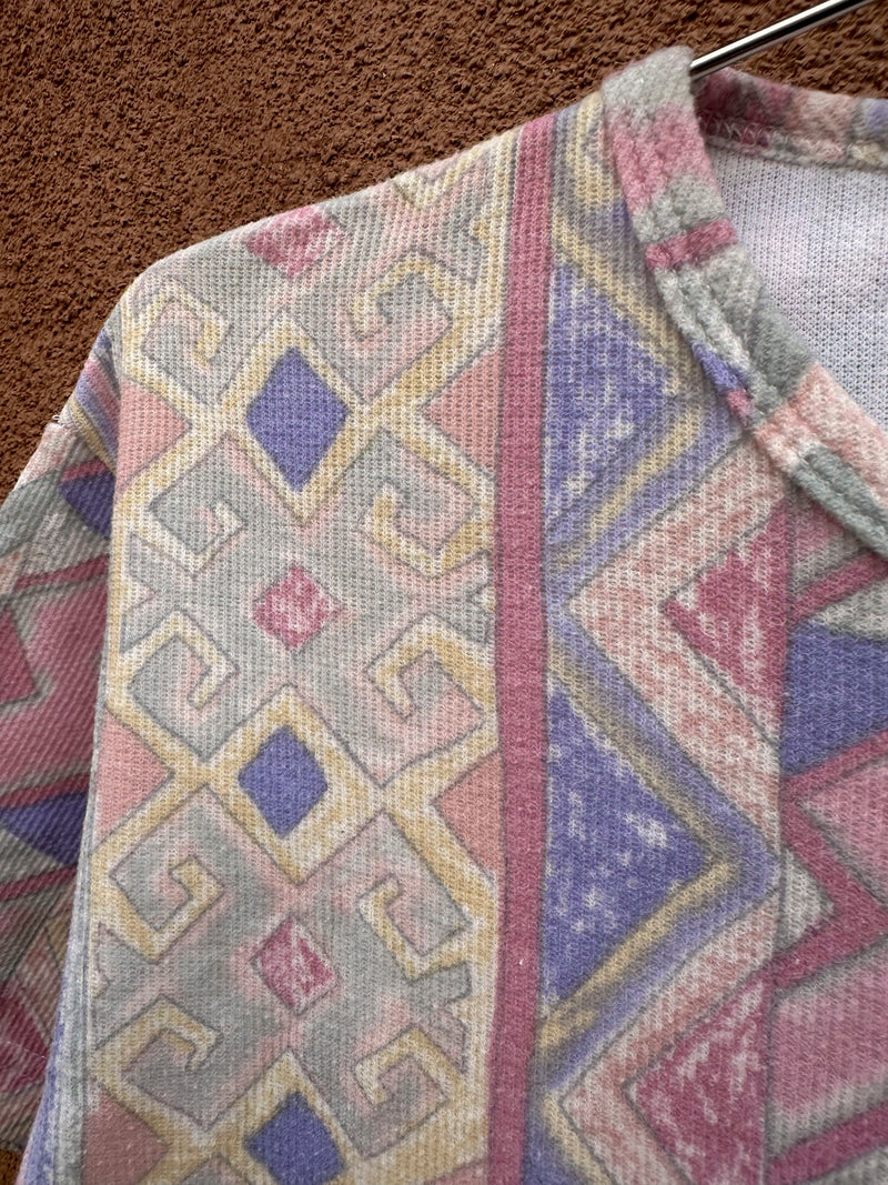 1980's Batik Pastel Blouse