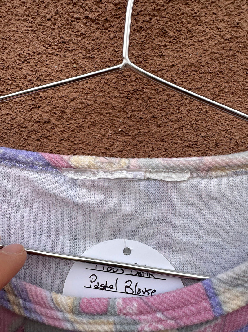 1980's Batik Pastel Blouse