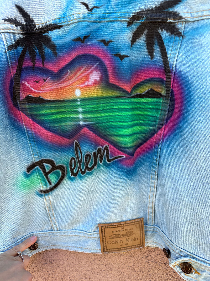 Belem (Brazil) Airbrushed Calvin Klein Denim Jacket