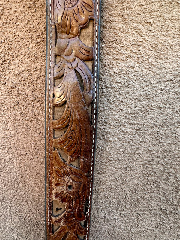 Nocona Tooled Leather Belt - 40 - as is