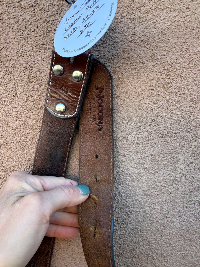 Nocona Tooled Leather Belt - 40 - as is